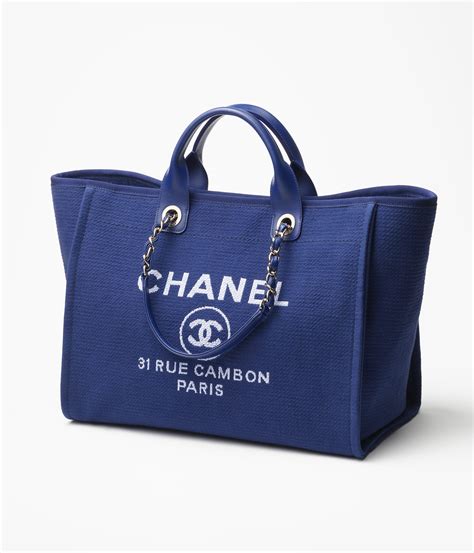 chanel shopping bag blue|chanel blue fabric bag.